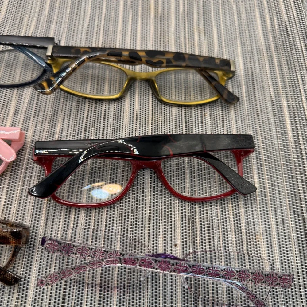 Foster Grant Reading Glasses Sunglasses Lot 6 Pairs Navy Tortoise Red Purple